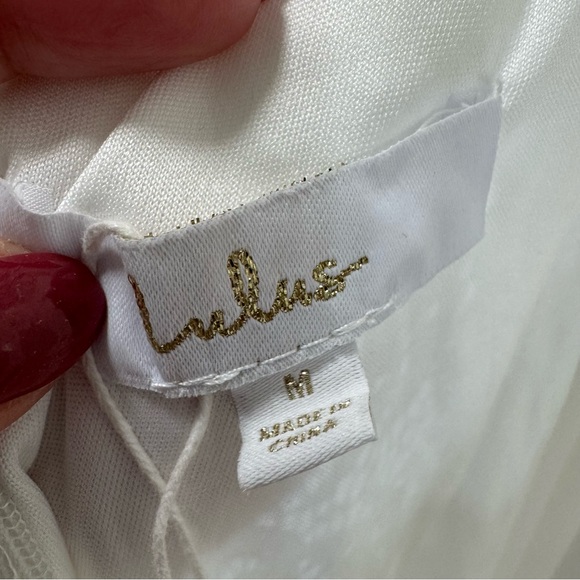 Lulus Beloved Eternity NWT size Medium White Lace Sleeveless Maxi Dress Bridal - Picture 8 of 14